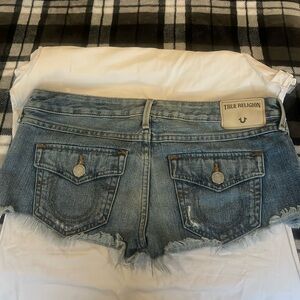 True Religion Distressed Jean Shorts